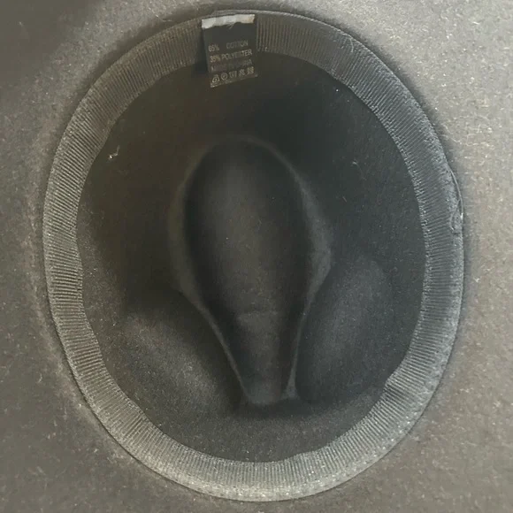 Black Felt Fedora Hat with Brown Suede Band and Tassel‎ Detail - Picture 5 of 5